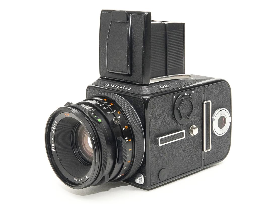 Hasselblad 503CX ☆80/2.8 Planar T* (CFレンズ) A-12マガジン 疑似アキュートマット焦点板  ラピットクランク ネックストラップ  日本語使用説明書付　95% の画像