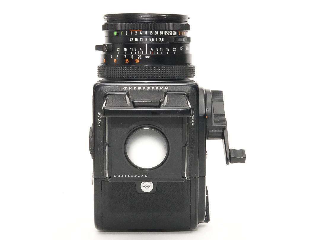 Hasselblad 503CX ☆80/2.8 Planar T* (CFレンズ) A-12マガジン 疑似アキュートマット焦点板  ラピットクランク ネックストラップ  日本語使用説明書付　95% の画像