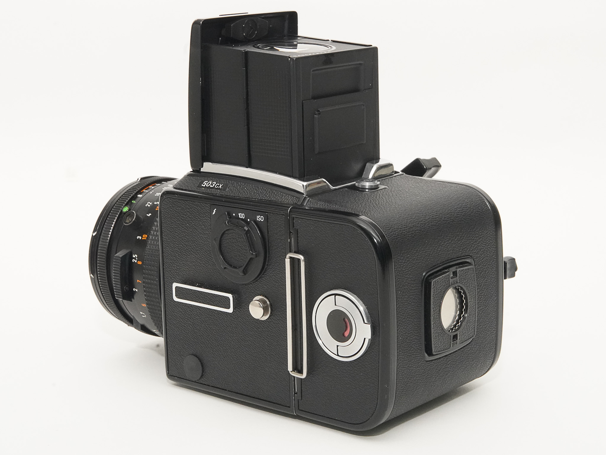 Hasselblad 503CX ☆80/2.8 Planar T* (CFレンズ) A-12マガジン 疑似アキュートマット焦点板  ラピットクランク ネックストラップ  日本語使用説明書付　95% の画像