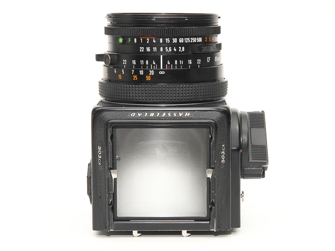 Hasselblad 503CX ☆80/2.8 Planar T* (CFレンズ) A-12マガジン 疑似アキュートマット焦点板  ラピットクランク ネックストラップ  日本語使用説明書付　95% の画像