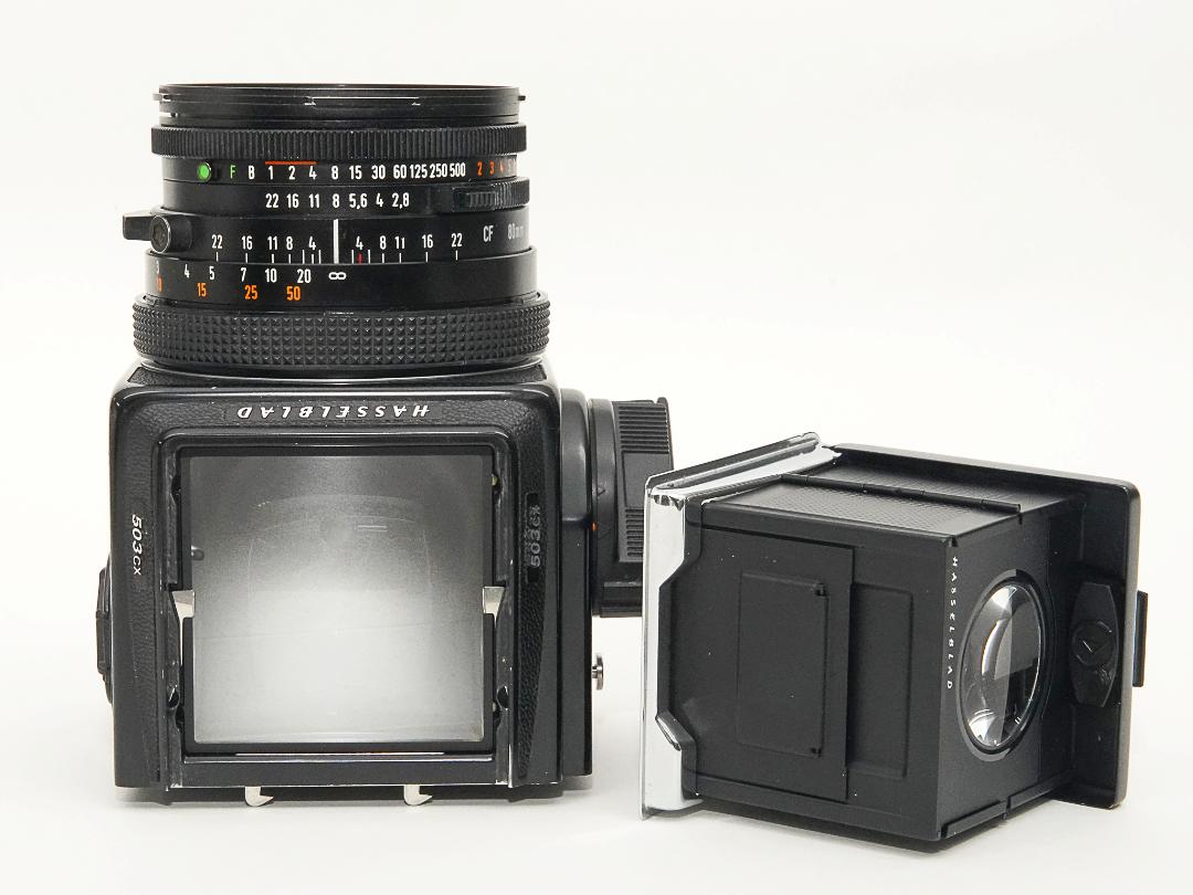 Hasselblad 503CX ☆80/2.8 Planar T* (CFレンズ) A-12マガジン 疑似アキュートマット焦点板  ラピットクランク ネックストラップ  日本語使用説明書付　95% の画像