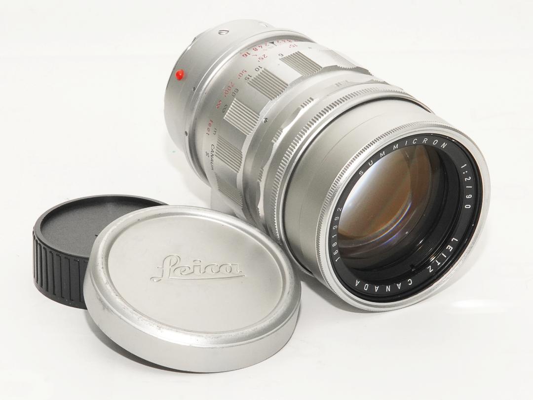 90/2 SUMMICRON L#1681992 (ズミクロン) Rare (フリセット絞り窓型)ライカ M用  距離計連動 レンズフード内臓 の画像