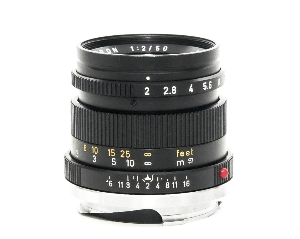 50/2 Summicron L#2454003 (made in Germany) ライカＭ用  後キャップ付  Pケース付 メタルレンズフード付　フードキヤップ付　　 距離計連動の画像