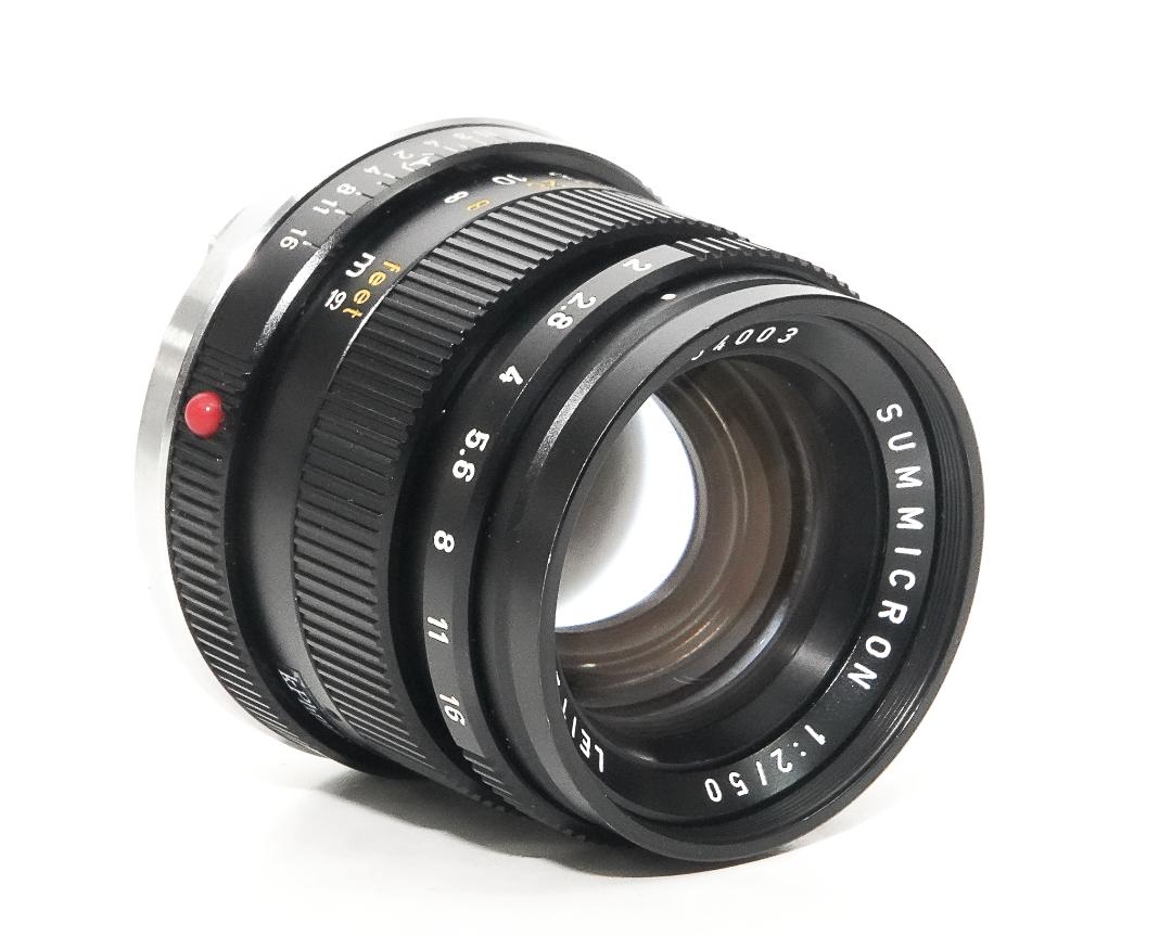 50/2 Summicron L#2454003 (made in Germany) ライカＭ用  後キャップ付  Pケース付 メタルレンズフード付　フードキヤップ付　　 距離計連動の画像