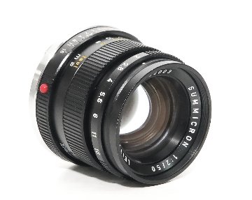 50/2 Summicron L#2454003 (made in Germany) ライカＭ用  後キャップ付  Pケース付 メタルレンズフード付　フードキヤップ付　　 距離計連動の画像