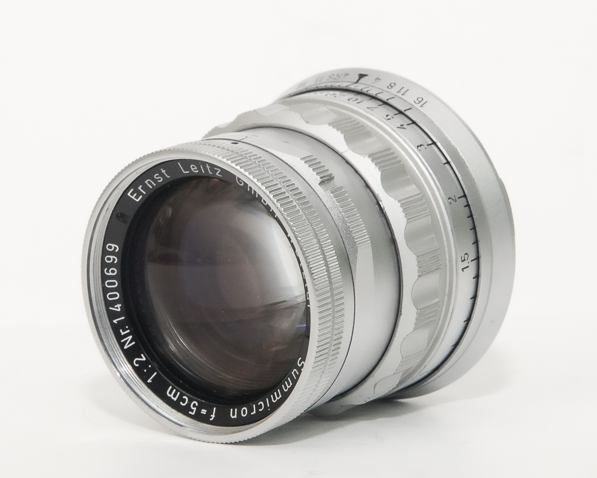 50/2 Summicron  SN.1400699   (Made in Germany) ライカＭ用    距離計連動 255g　第1世代（初代）1956年製, 1/152本の画像