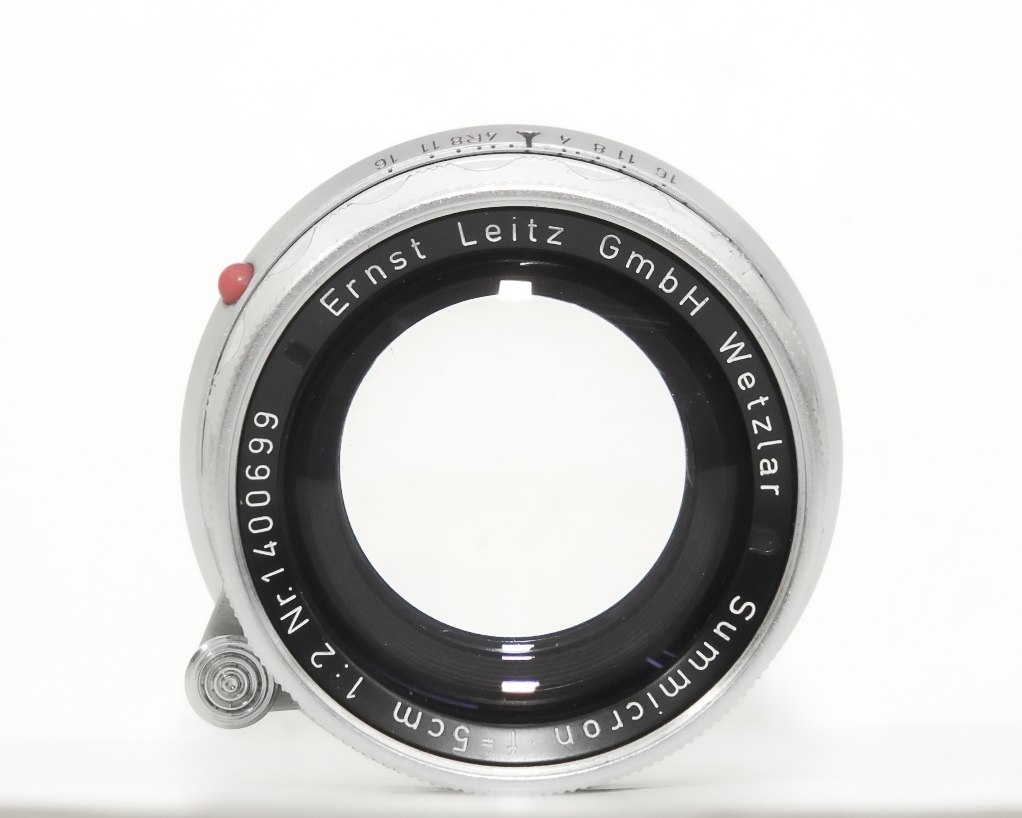 50/2 Summicron  SN.1400699   (Made in Germany) ライカＭ用    距離計連動 255g　第1世代（初代）1956年製, 1/152本の画像