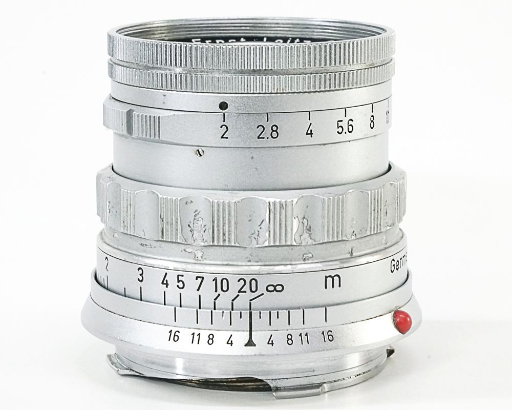 50/2 Summicron L#1545755  固定鏡胴の前期型 (Made in Germany) ライカＭ用  専用メタルフード付 (12585)  距離計連動 283gの画像