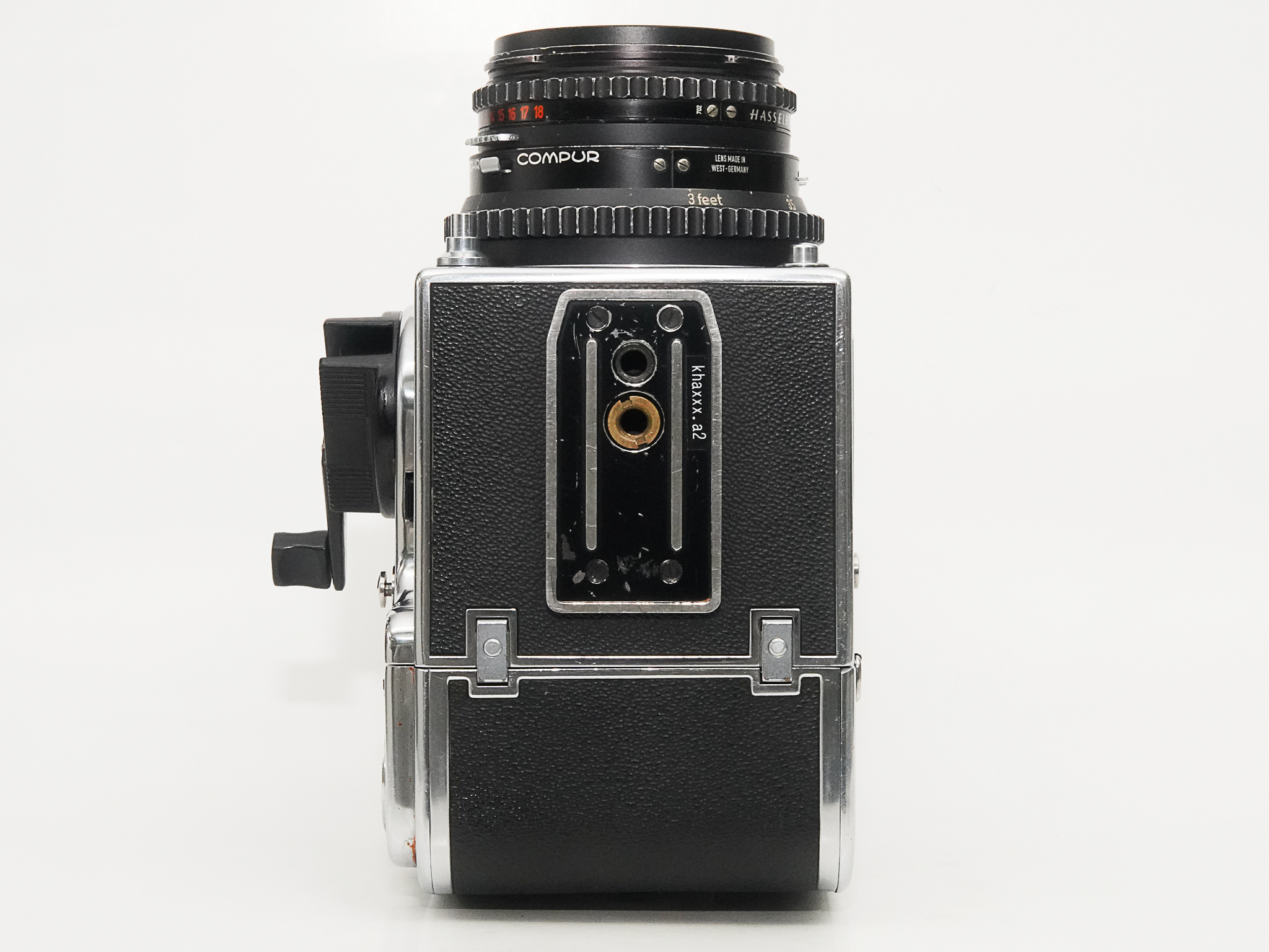 Hasselblad 500C/M  80/2.8 Planar (Cレンズ ) ブラック 12マガジン　疑似アキュートマット焦点板　 ネックストラップ付  日本語使用説明書付(コピー)の画像