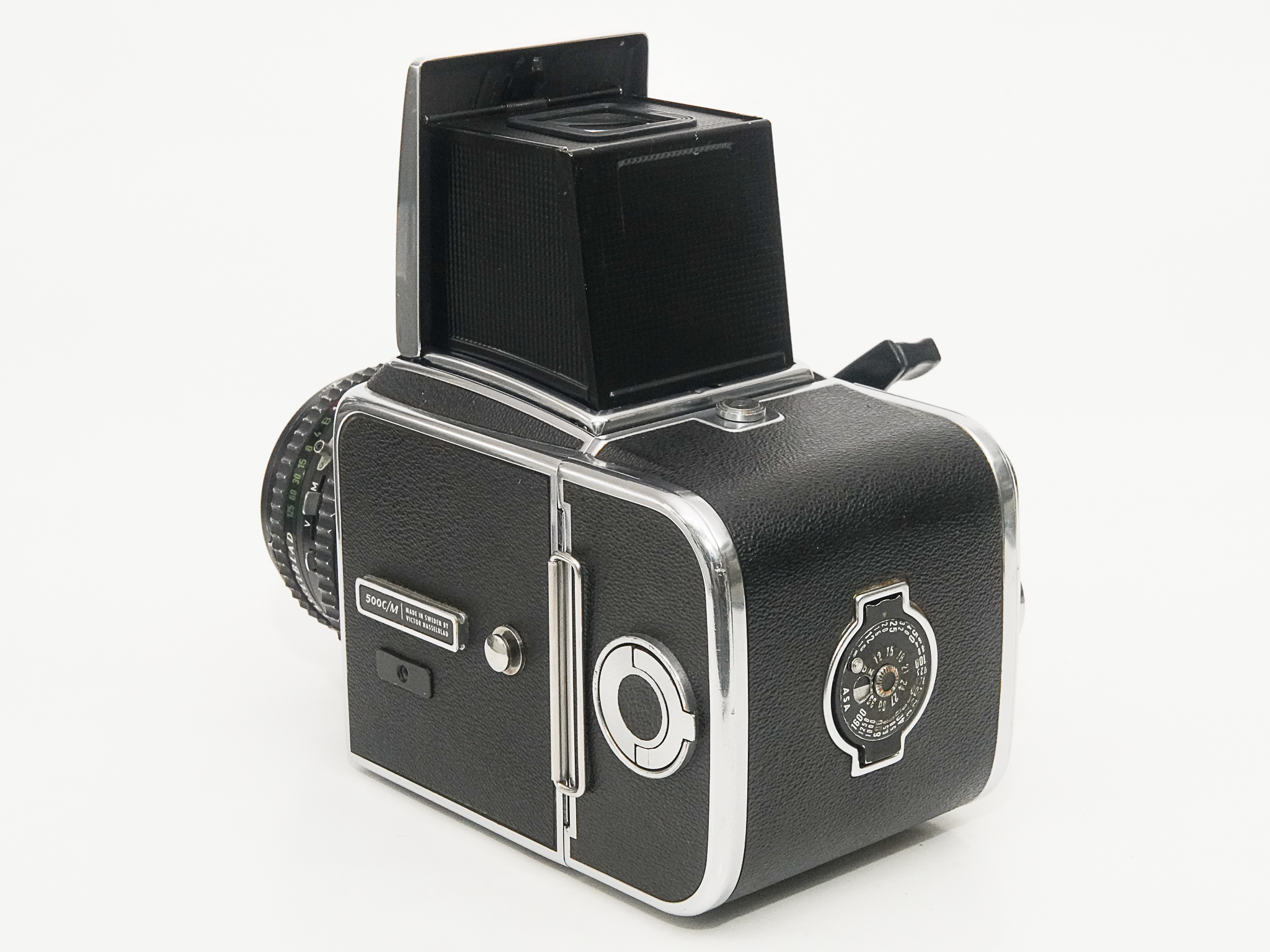 Hasselblad 500C/M  80/2.8 Planar (Cレンズ ) ブラック 12マガジン　疑似アキュートマット焦点板　 ネックストラップ付  日本語使用説明書付(コピー)の画像