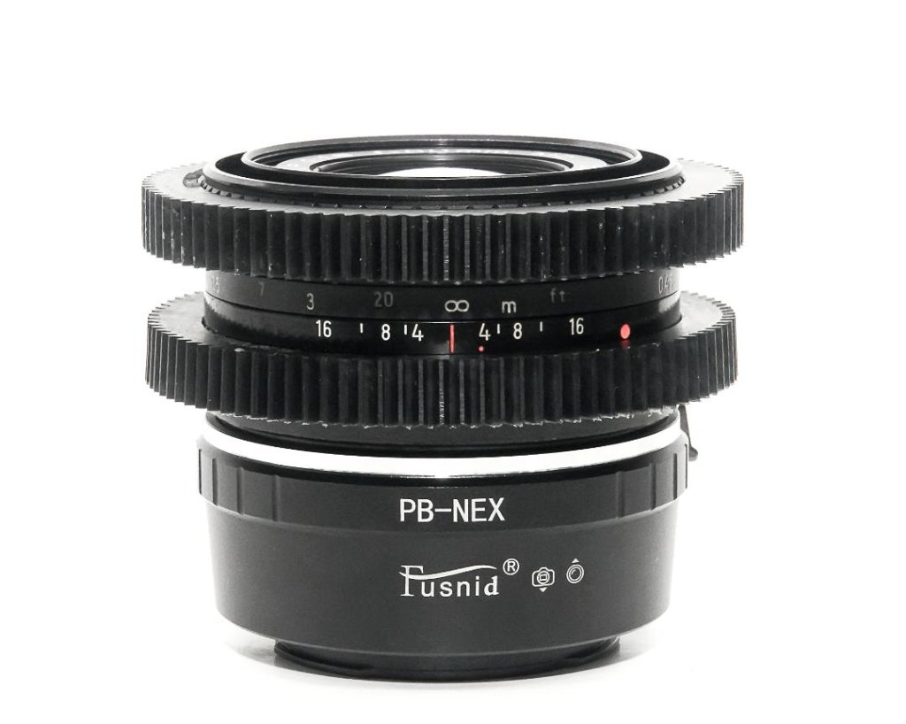 50/1.8  MC P (Pancolar)  Carl Zeiss Jena DDR シネ、ムービー用レンズ改装レンズ,　プラクチカBマウント → Sony E マウント用アダプター付 の画像