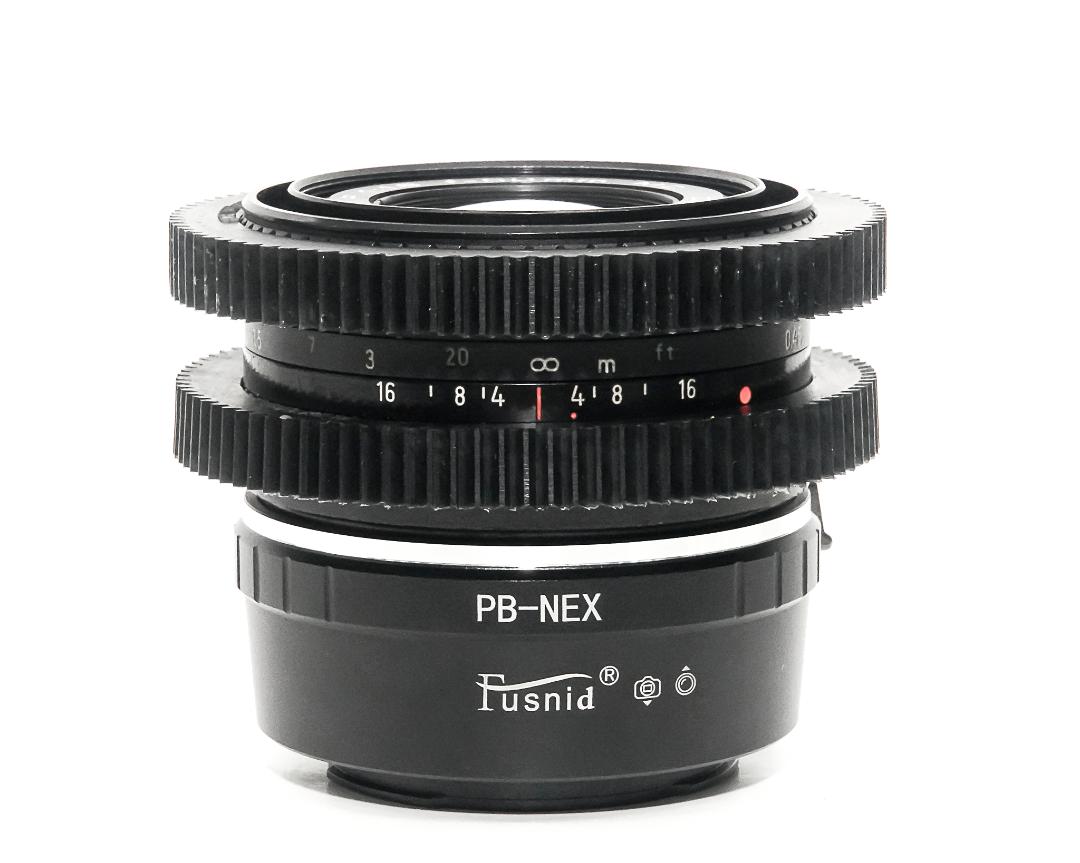 50/1.8  MC P (Pancolar)  Carl Zeiss Jena DDR シネ、ムービー用レンズ改装レンズ,　プラクチカBマウント → Sony E マウント用アダプター付 の画像