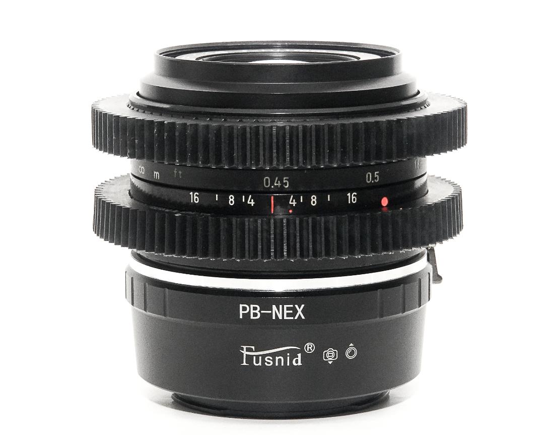 50/1.8  MC P (Pancolar)  Carl Zeiss Jena DDR シネ、ムービー用レンズ改装レンズ,　プラクチカBマウント → Sony E マウント用アダプター付 の画像