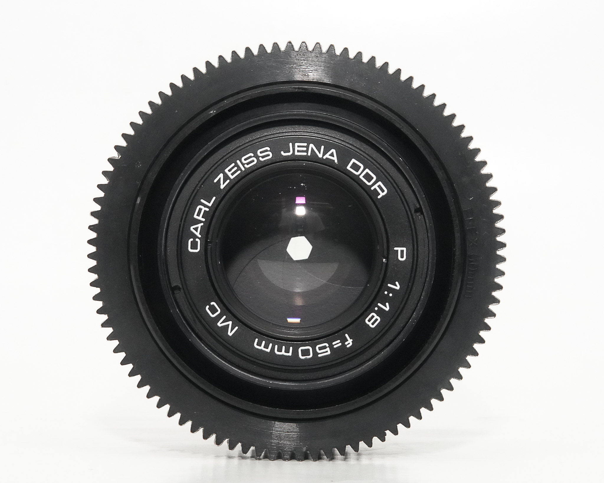 50/1.8  MC P (Pancolar)  Carl Zeiss Jena DDR シネ、ムービー用レンズ改装レンズ,　プラクチカBマウント → Sony E マウント用アダプター付 の画像
