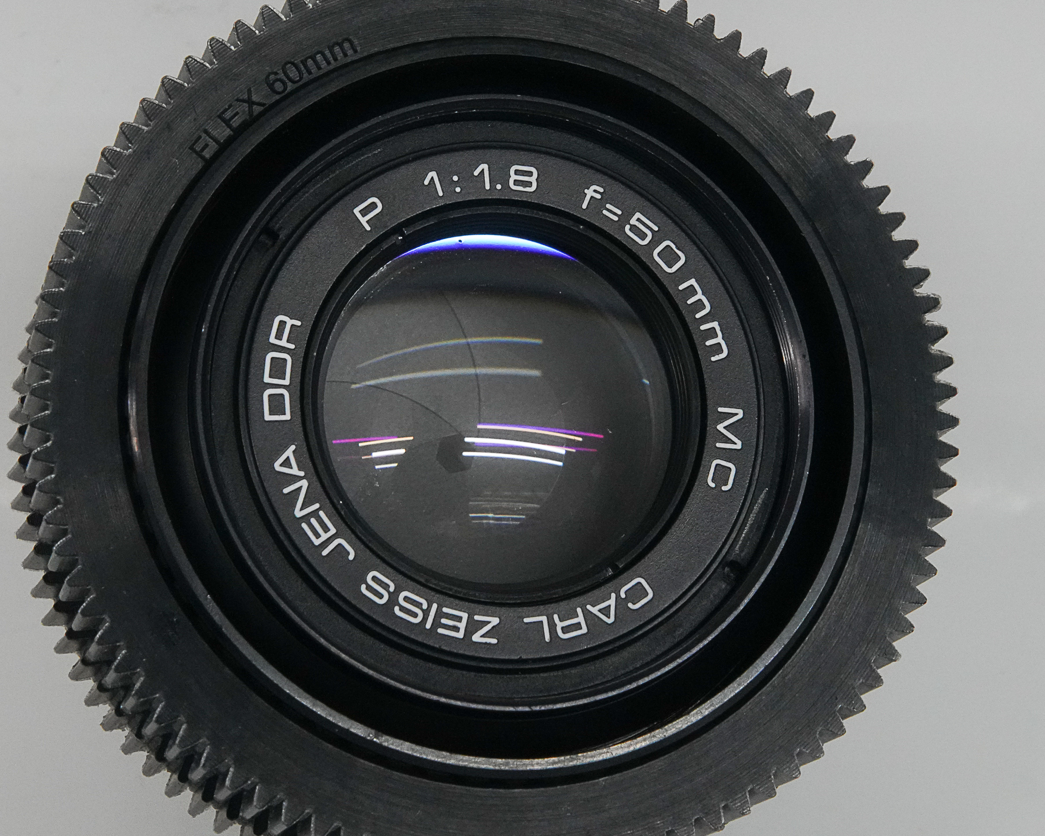 50/1.8  MC P (Pancolar)  Carl Zeiss Jena DDR シネ、ムービー用レンズ改装レンズ,　プラクチカBマウント → Sony E マウント用アダプター付 の画像