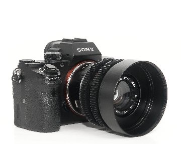 50/1.8  MC P (Pancolar)  Carl Zeiss Jena DDR シネ、ムービー用レンズ改装レンズ,　プラクチカBマウント → Sony E マウント用アダプター付 の画像