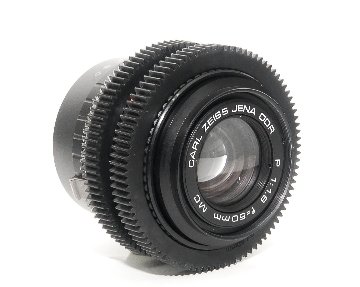 50/1.8  MC P (Pancolar)  Carl Zeiss Jena DDR シネ、ムービー用レンズ改装レンズ,　プラクチカBマウント → Sony E マウント用アダプター付 の画像