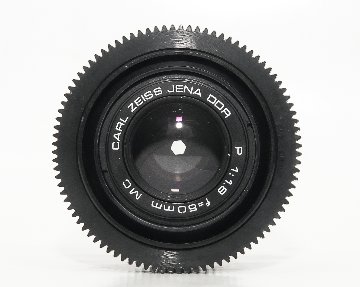 50/1.8  MC P (Pancolar)  Carl Zeiss Jena DDR シネ、ムービー用レンズ改装レンズ,　プラクチカBマウント → Sony E マウント用アダプター付 の画像