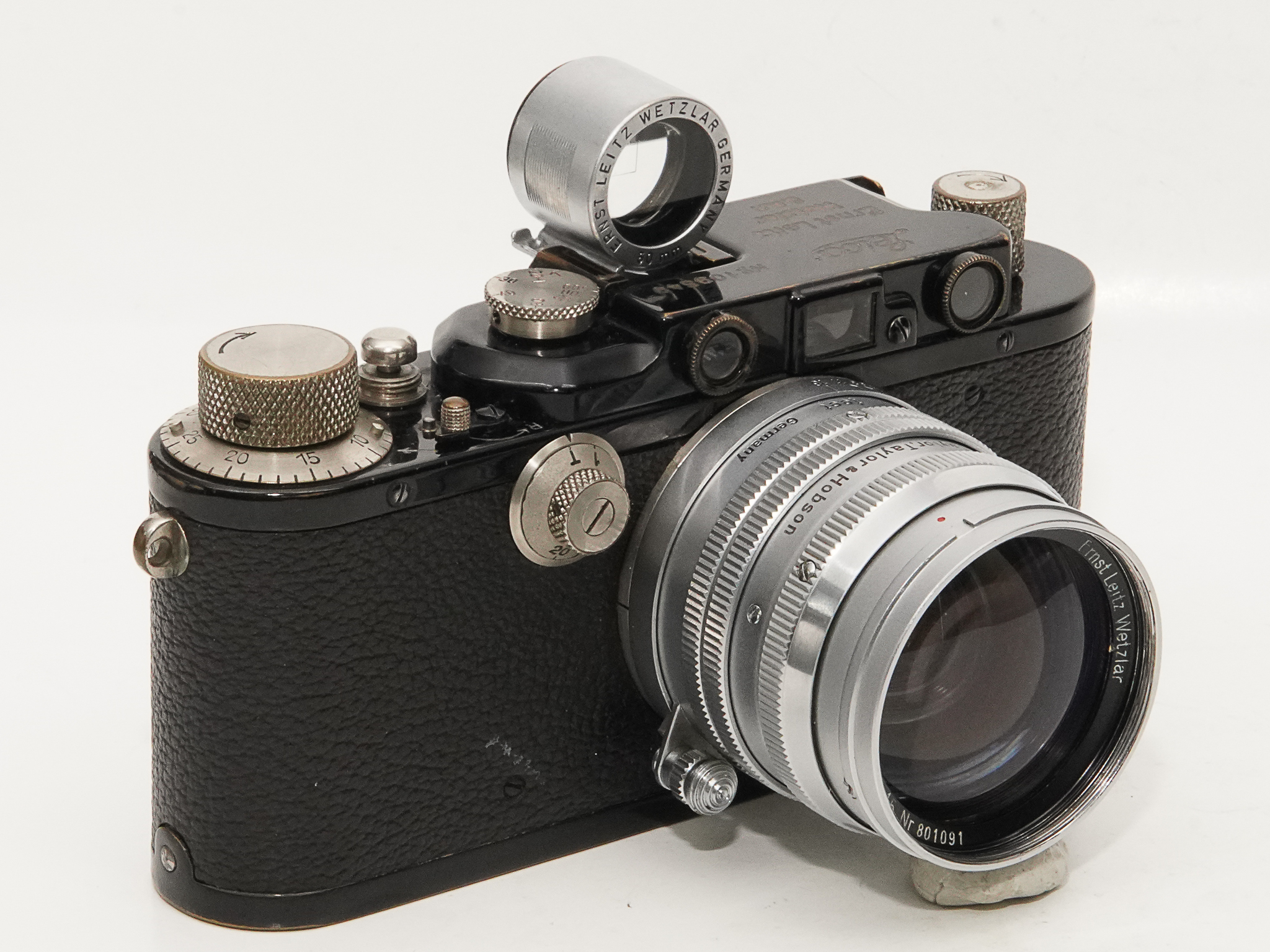 50mm F1.5 Summarit  Sn801091 ライカスクリュー(L39)用  専用純正フィルター・前後キャップ付、フード付(他社製)の画像