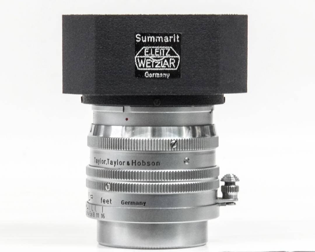 50mm F1.5 Summarit  Sn801091 ライカスクリュー(L39)用  専用純正フィルター・前後キャップ付、フード付(他社製)の画像