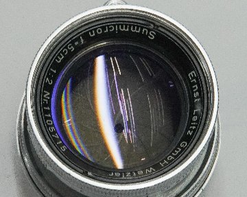 50/2 Summicron 沈胴  Sn.1105715 ライカスクリュー(L39)用  前後キャップ付 　第1世代（1st）  トリューム含有、の画像