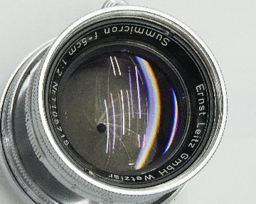 50/2 Summicron 沈胴  Sn.1105715 ライカスクリュー(L39)用  前後キャップ付 　第1世代（1st）  トリューム含有、の画像