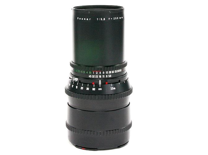 250/5.6 Sonnar T* (Cレンズ)  ハッセルブラッド Vシリーズ用  SYNCHRO COMPUR M.X.V.Shutter 付 B50-55mmフィルターアダプタリング付 略無キズ画像