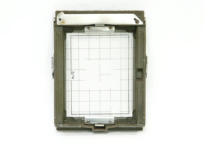 Sinar 4×5in用 カメラバック (ピントグラスの部分) ウグイス色 明るいピントグラス入りの画像