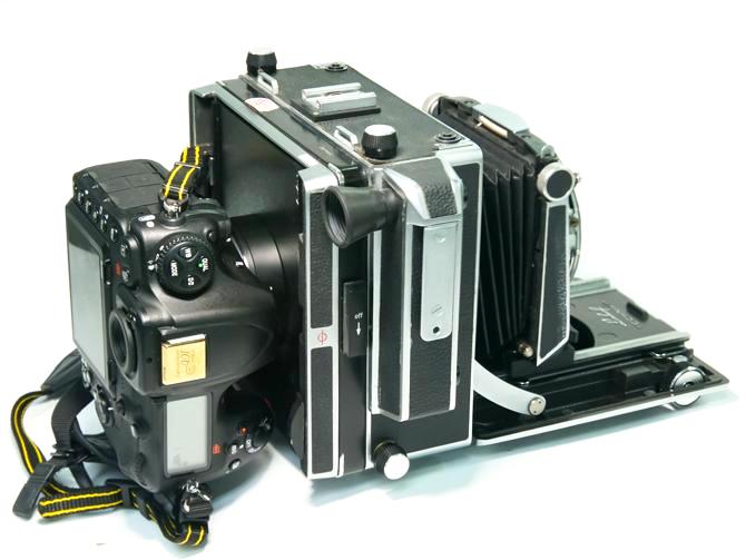 アダプター  Nikon   digitalカメラを−4×5inカメラへ 国際規格機構カメラ用画像