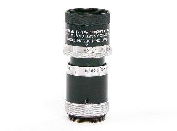 100/4.5 TELEKINIC ANASTIGMAT (TAYLOR-HOBSON-COOKE)  Cマウント メタルフード付き、前後キャップ付の画像