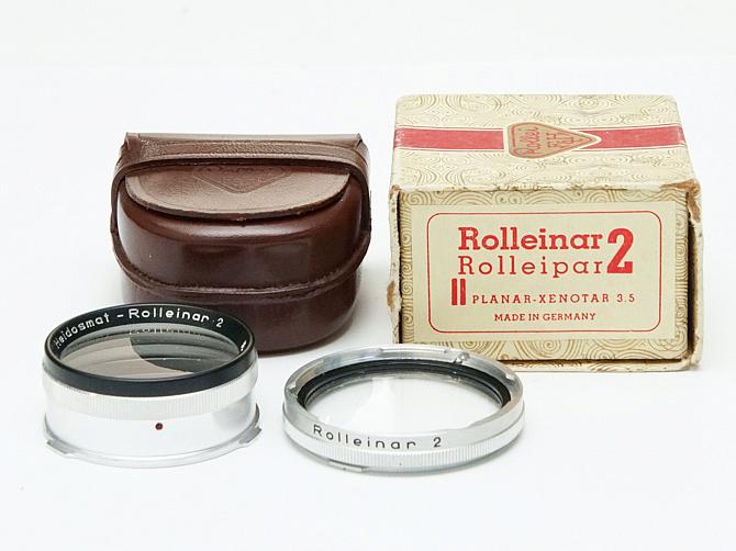 Rollei Ⅱ 型 Rolleinar-2 (接写レンズ.上下セット) (50cm～31cm) バララックス自動補正 純正本革ケース付　元箱付の画像