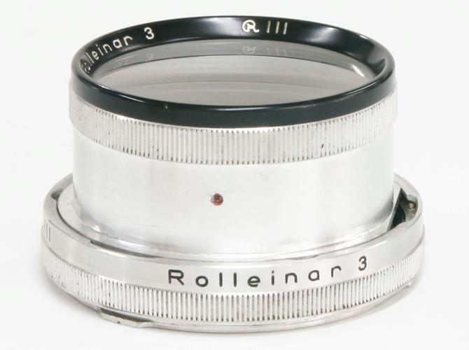 Rollei Ⅲ 型 Rolleinar-3 (接写レンズ.上下セット) 純正Pケース付 (32cm～24cm) バララックス自動補正画像