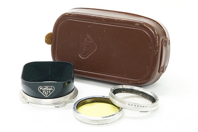 Rollei Ⅱ 型 G1フィルター  Y1フィルター  メタルレンズフード   純正本革セットケース付　の画像