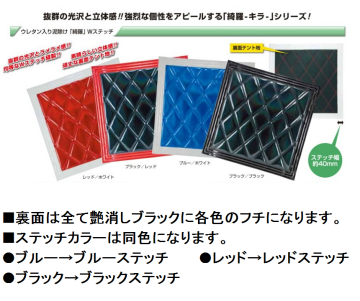 JET ウレタン入り泥除け「綺羅-キラ-」 Wステッチ 2t標準車用 3分割 / センター  810×450画像