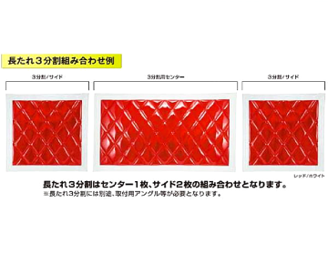 JET ウレタン入り泥除け「綺羅-キラ-」 Wステッチ 4t標準車用 3分割 / センター  860×500の画像