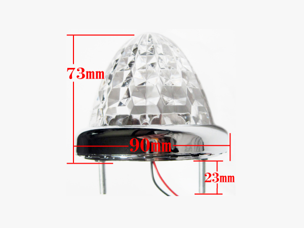 高輝度LED16 サイドマーカー クリスタル8面カット　メッキリング ホワイトの画像