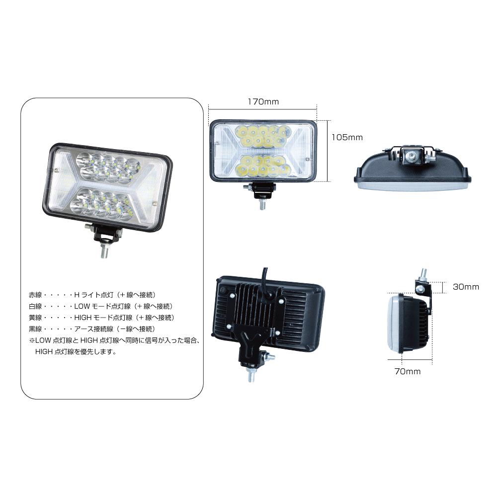 LED H型ﾃﾞｲﾗｲﾄﾀｲﾌﾟﾗﾝﾌﾟ付フォグランプ　12V/24V車共用の画像