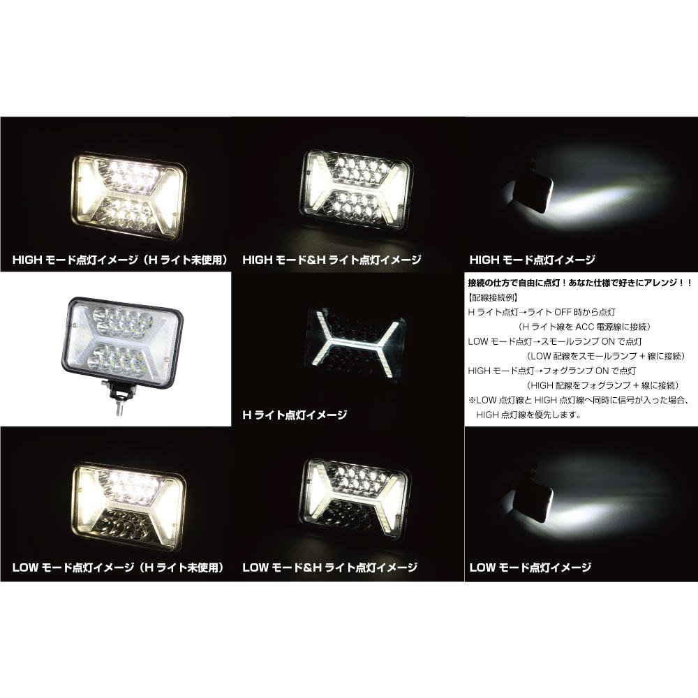 LED H型ﾃﾞｲﾗｲﾄﾀｲﾌﾟﾗﾝﾌﾟ付フォグランプ　12V/24V車共用の画像