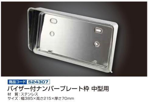 バイザー付ナンバープレート枠 中型用の画像