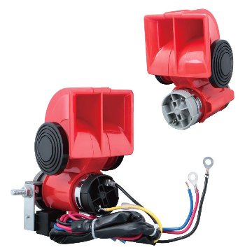 ポンプユーロホーン　12V/24V用　レッド画像