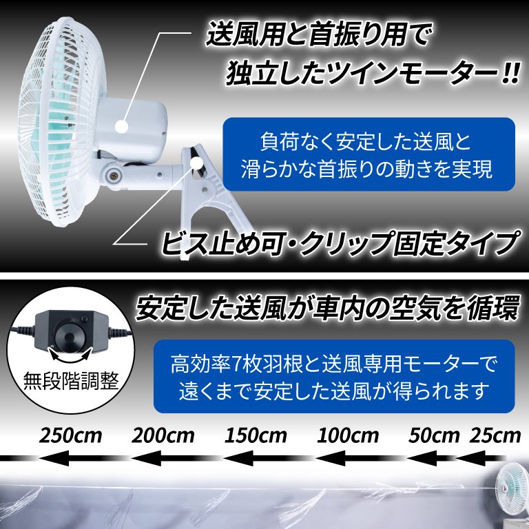 マルチルームファン　11インチ　24Ｖ車用の画像