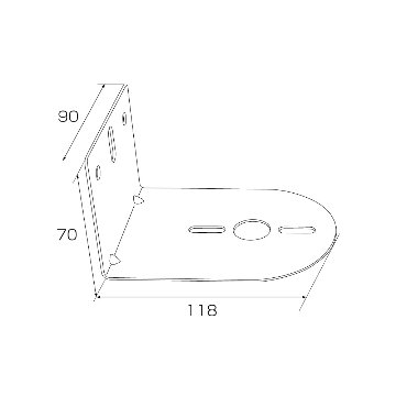 ﾊﾞｽﾏｰｶｰ取付ｽﾃｰ L型 幅広タイプの画像