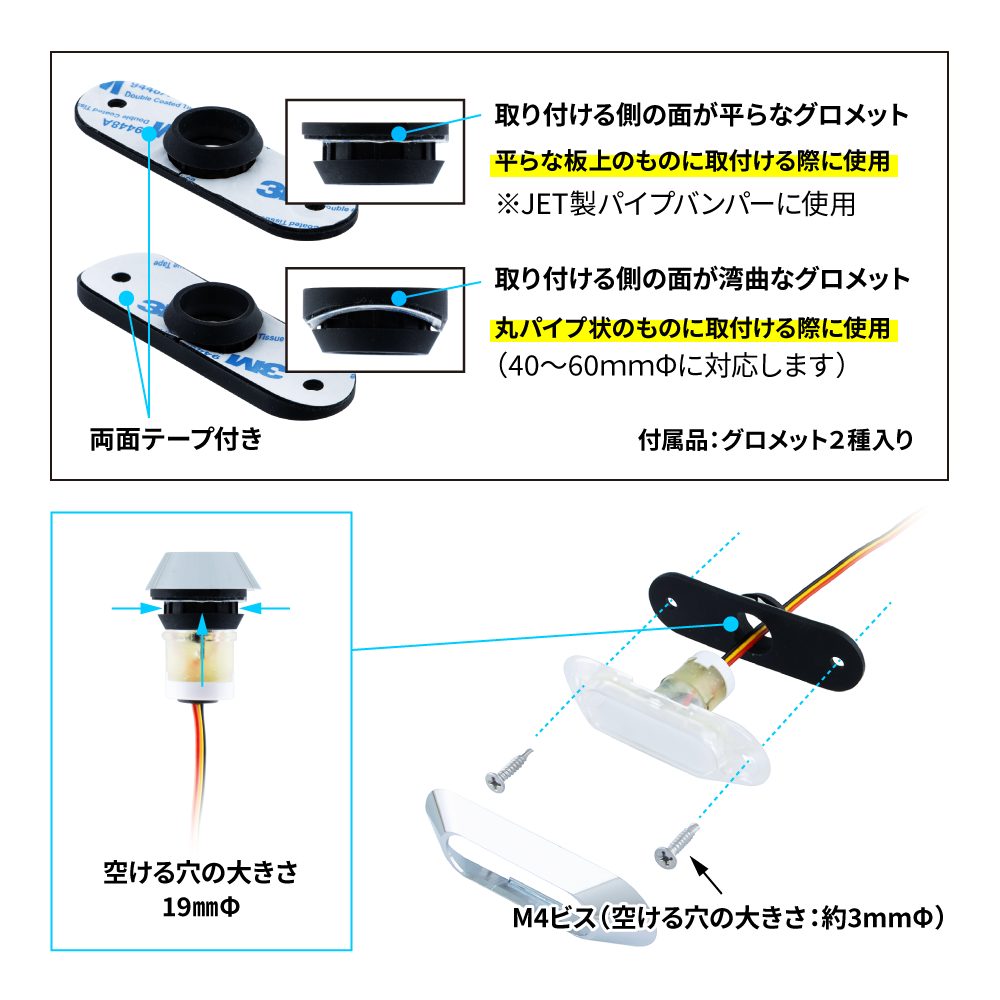 LEDフラットマーカー ユーロスタイル Kai 丸型/楕円型の画像