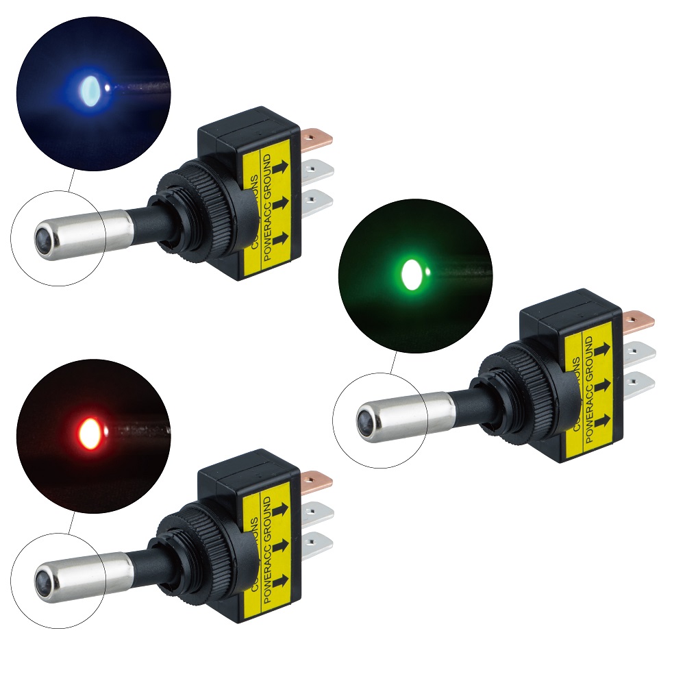 LEDパイロットランプ付きトグルスイッチ　ON/OFFタイプ　24V車用の画像