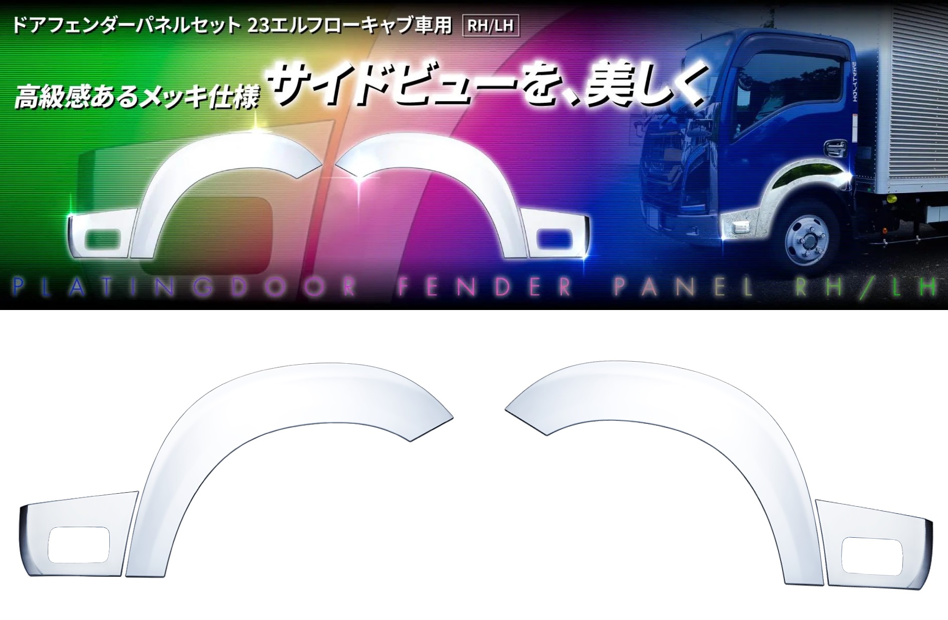 ドアフェンダーパネルセット　 23エルフローキャブ車用　RH/LHの画像