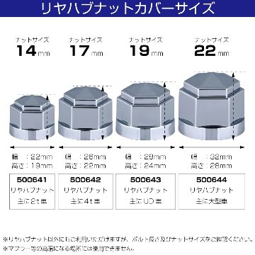 角型ハブナットカバー　クロームメッキの画像