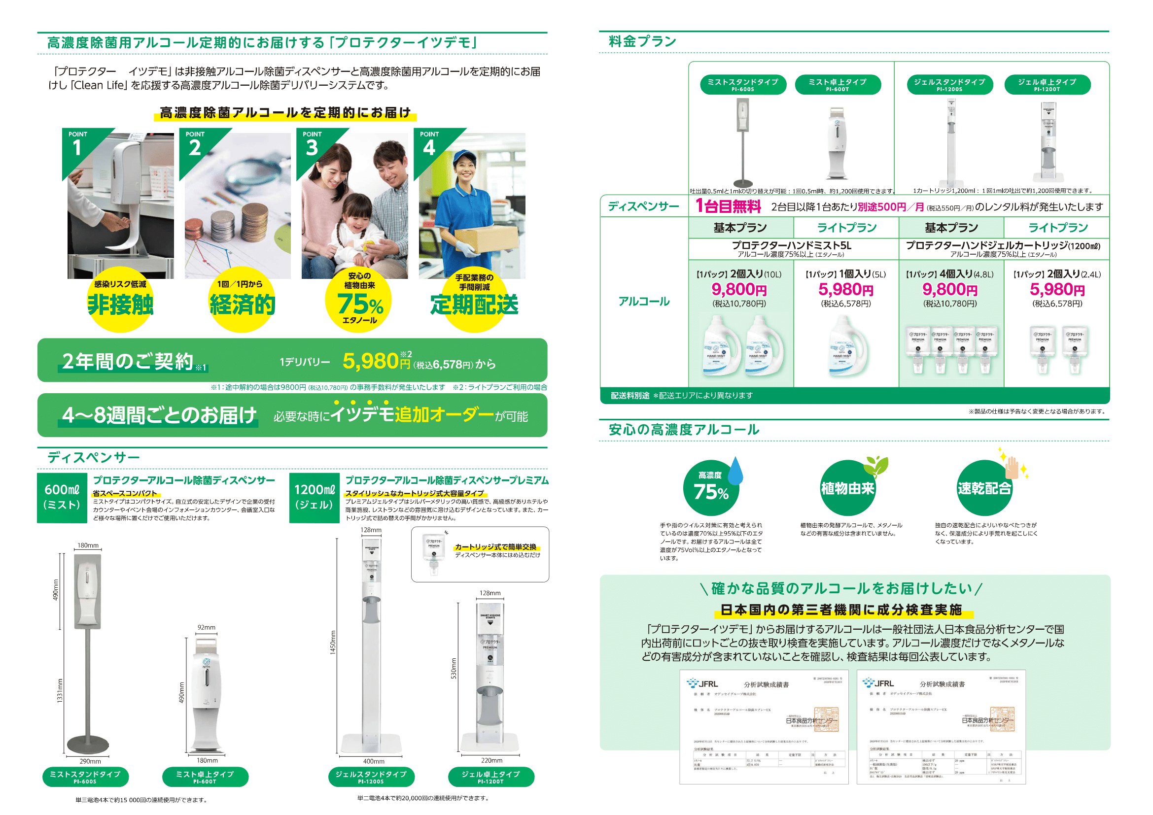 除菌アルコール定期配送サービス　プロテクターイツデモの画像