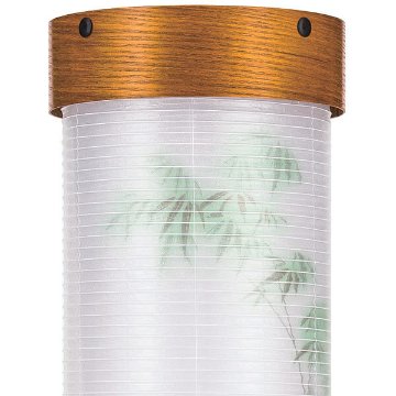 伸縮提灯 天然欅 7号竹に牡丹 対柄 家紋入れ可画像