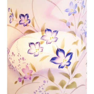 回転灯 扇面桔梗 11号 家紋やメッセージ入れ可 手描き絵の画像