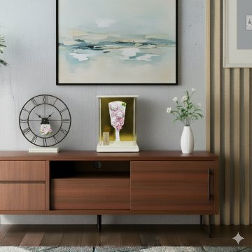 8号つまみ細工羽子板 アクリルケース飾りの画像